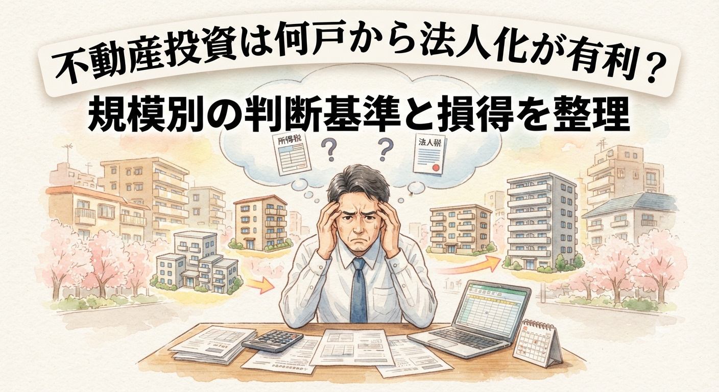 不動産投資は何戸から法人化が有利?規模別の判断基準と損得を整理の画像