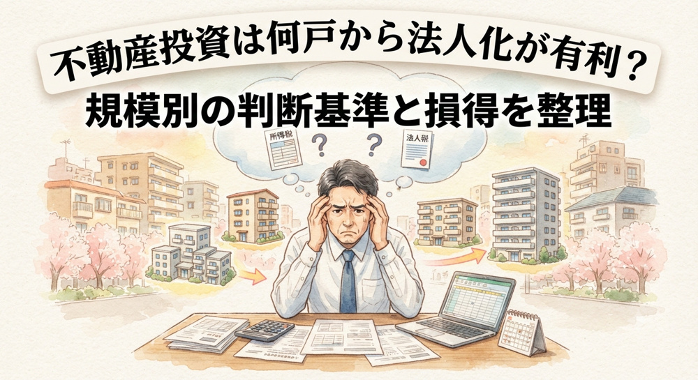 不動産投資は何戸から法人化が有利？規模別の判断基準と損得を整理の画像