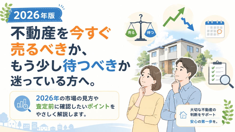 今すぐ売るべきか、待つべきか。 市場の見方を超シンプルに解説 【2026年は売り時か待ち時か】の画像