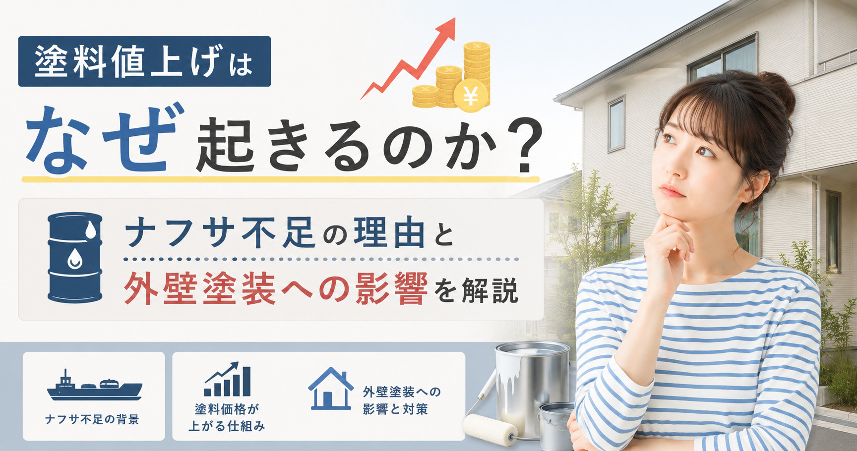塗料値上げはなぜ起きるのか？ナフサ不足の理由と外壁塗装への影響を解説の画像