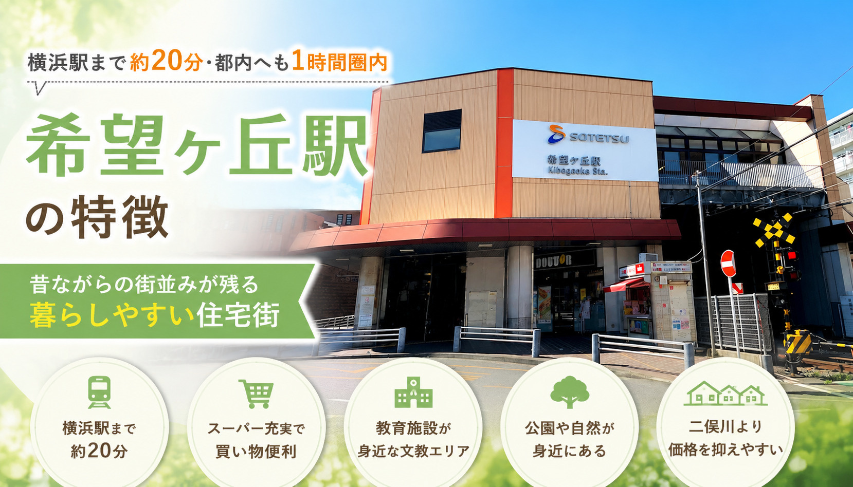 希望ヶ丘駅の特徴｜昔ながらの街並みが残る、暮らしやすい住宅街の画像
