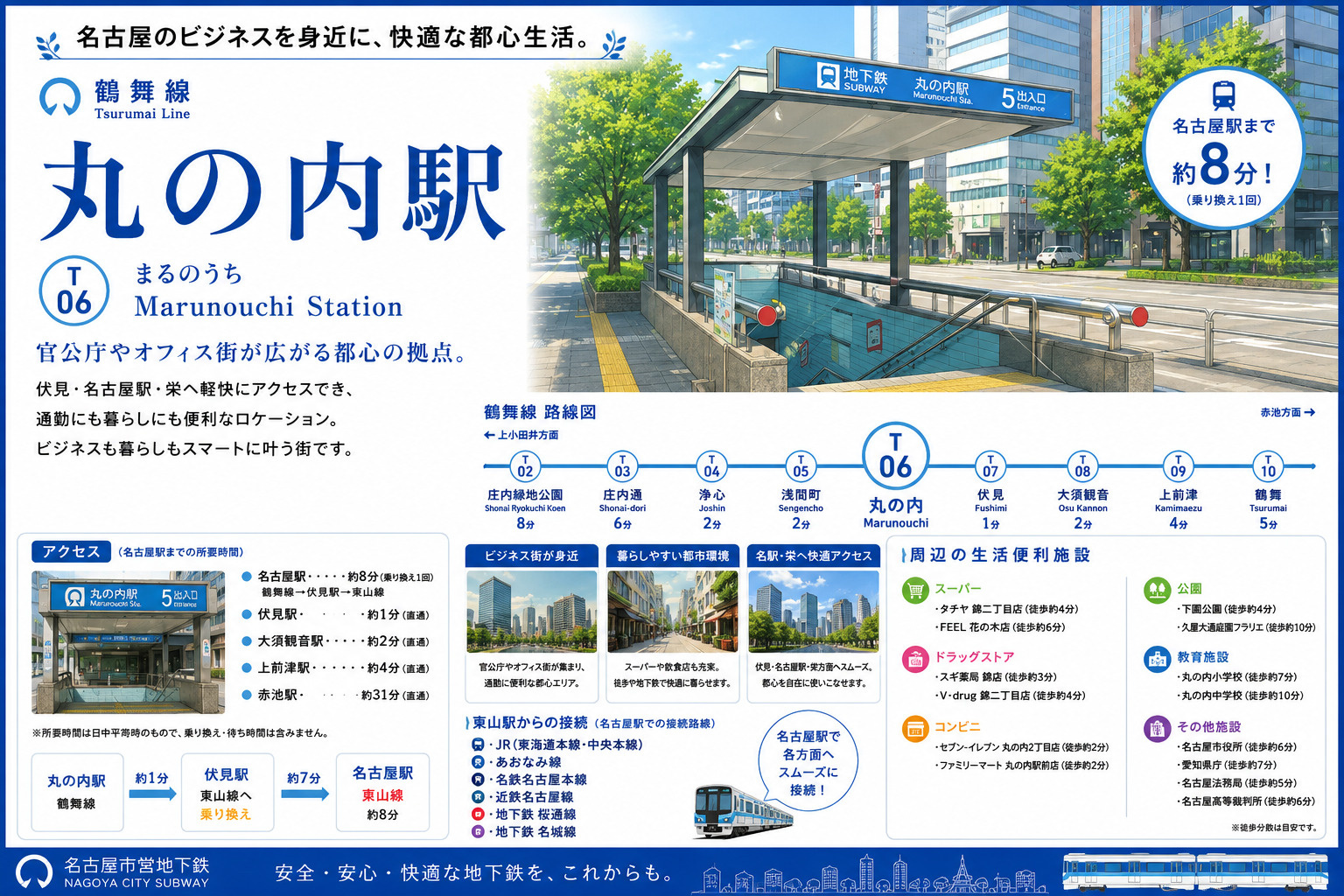 地下鉄鶴舞線「丸の内」駅 周辺のエリア情報の画像