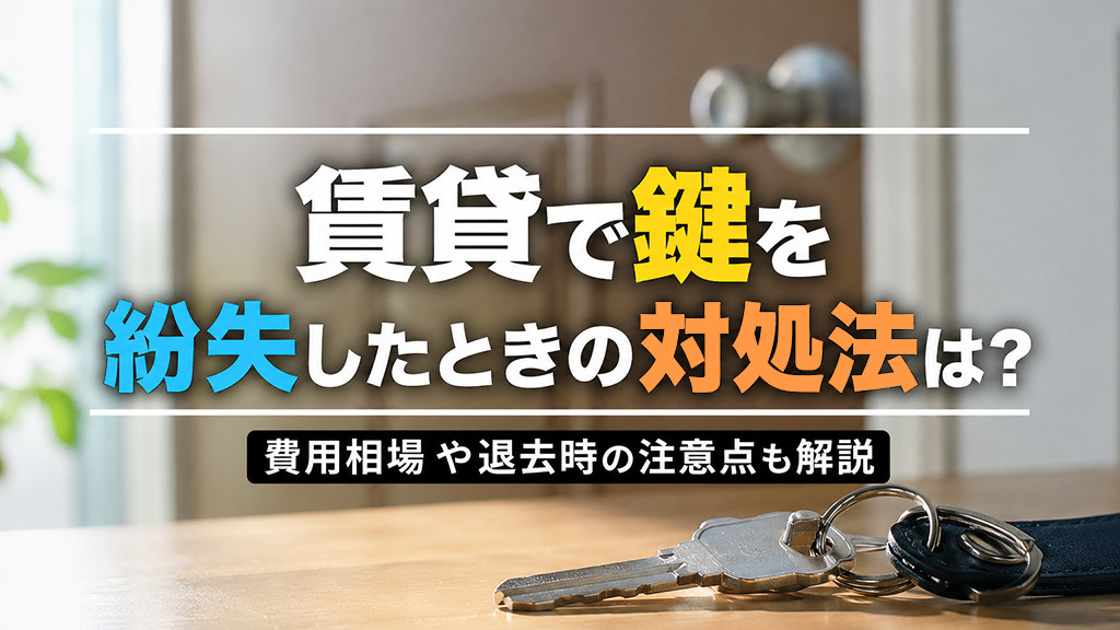 賃貸で鍵を紛失したときの対処法は？費用相場や退去時の注意点も解説