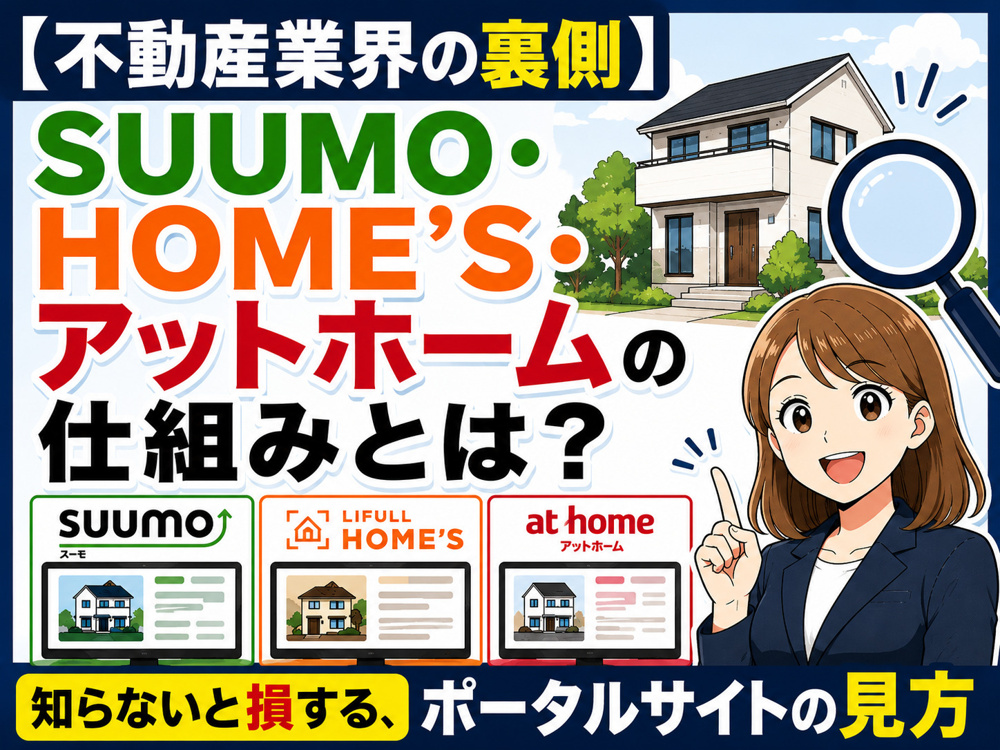 【不動産業界の裏側】SUUMO・HOME'S・アットホームの仕組みとは？ 知らないと損する、ポータルサイトの見方の画像