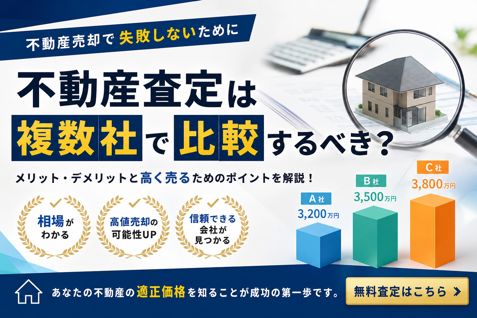 不動産査定は複数社で比較するべき？ 査定額が会社ごとに違う理由と、失敗しない不動産売却のコツをプロが徹底解説！の画像