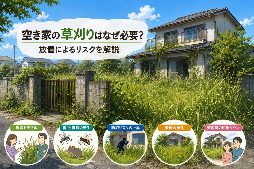 空き家の草刈りはなぜ必要？放置によるリスクを解説｜長野市の空き家管理の画像