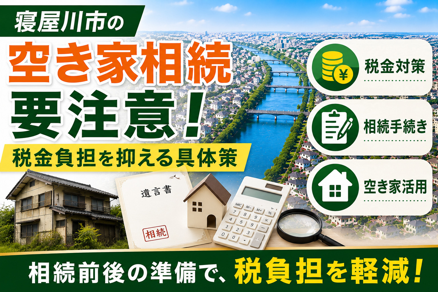 寝屋川市の空き家相続は要注意？税金負担を抑える具体策を解説の画像