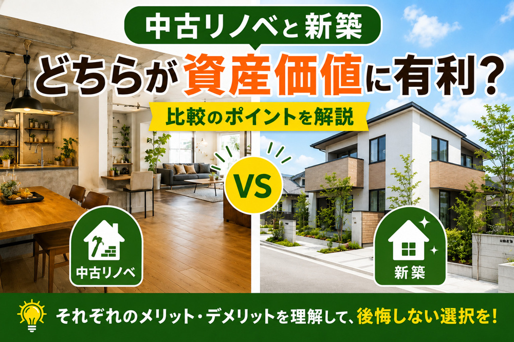 中古リノベと新築どちらが資産価値に有利？比較のポイントを解説の画像