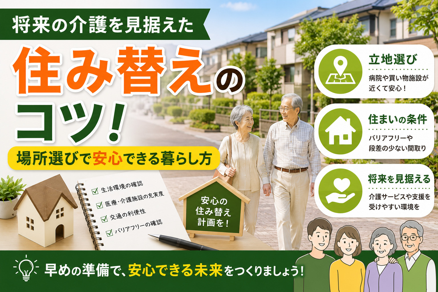 将来の介護を見据えた住み替えのコツ！場所選びで安心できる暮らし方の画像