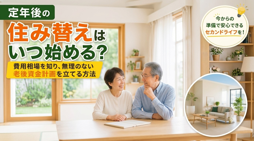 定年後の住み替えはいつ始める？費用相場を知り無理のない老後資金計画を立てる方法の画像