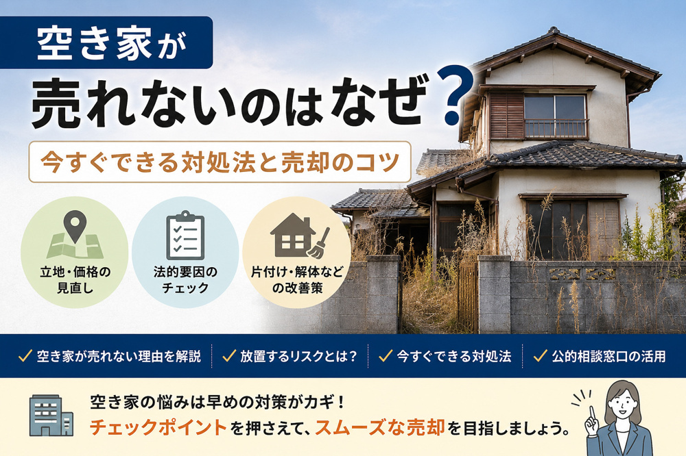 空き家が売れないのはなぜ？今すぐできる対処法と売却のコツの画像