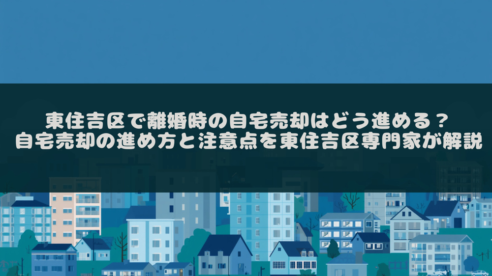 東住吉区で離婚時の自宅売却はどう進める？自宅売却の進め方と注意点を東住吉区専門家が解説の画像