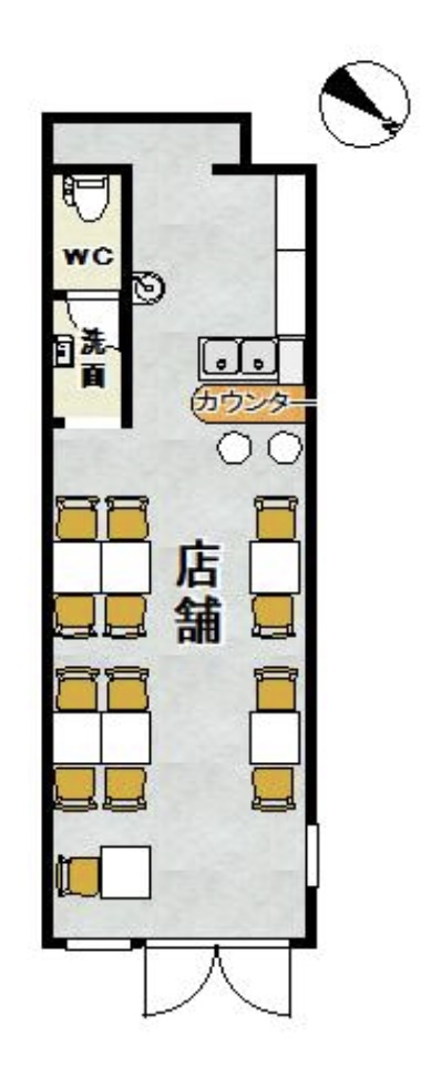 桃谷エリア！角地１階路面店舗！カフェ居抜き！約8.7坪！の画像
