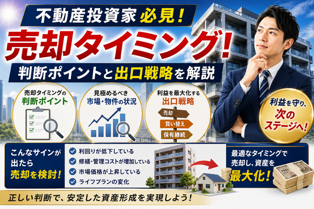 不動産投資家必見の売却タイミング！判断ポイントと出口戦略を解説の画像