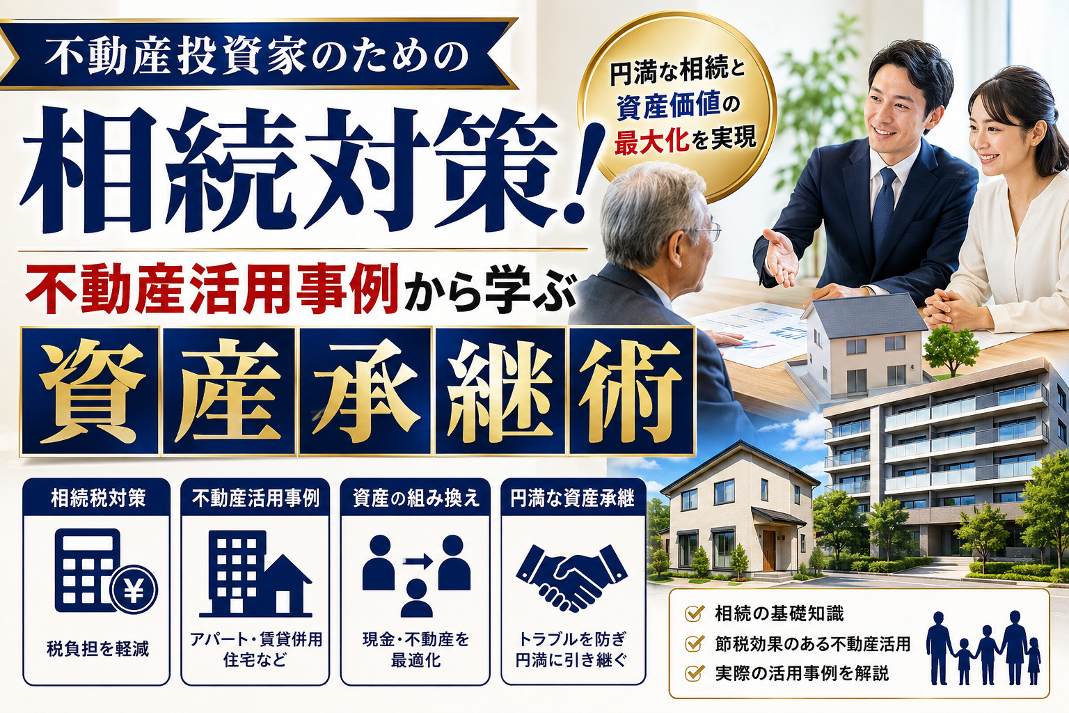 不動産投資家のための相続対策！不動産活用事例から学ぶ資産承継術の画像