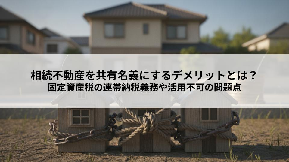 相続不動産を共有名義にするデメリットとは？固定資産税の連帯納税義務や活用不可の問題点の画像
