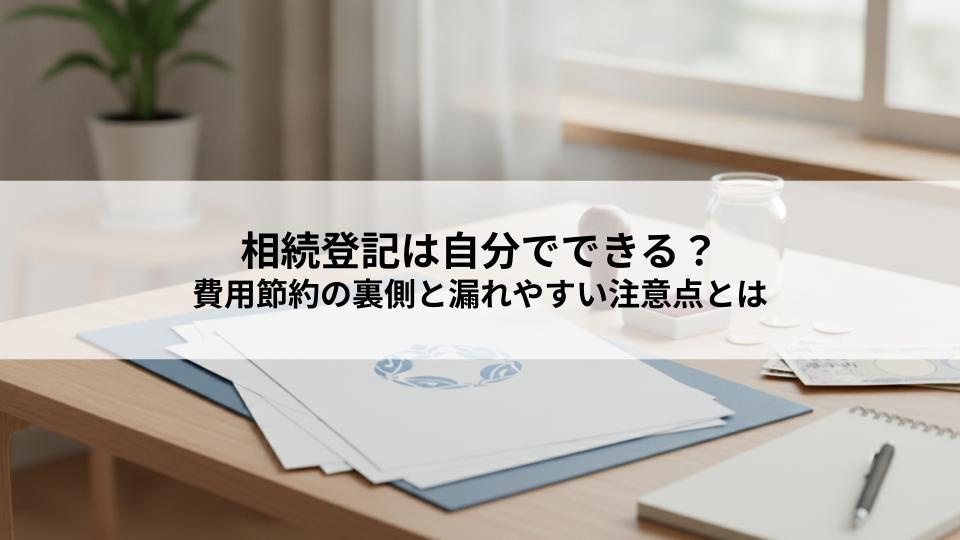 相続登記は自分でできる？費用節約の裏側と漏れやすい注意点とはの画像