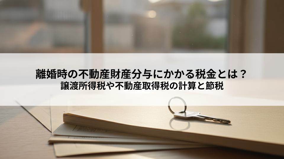 離婚時の不動産財産分与にかかる税金とは？譲渡所得税や不動産取得税の計算と節税の画像