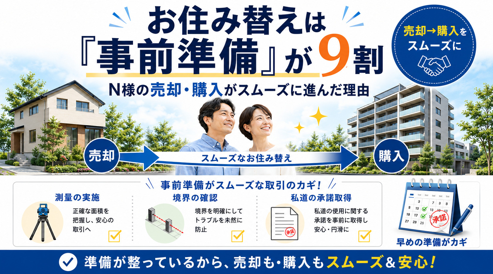 お住み替えは「事前準備」が9割。N様の売却・購入がスムーズに進んだ理由の画像