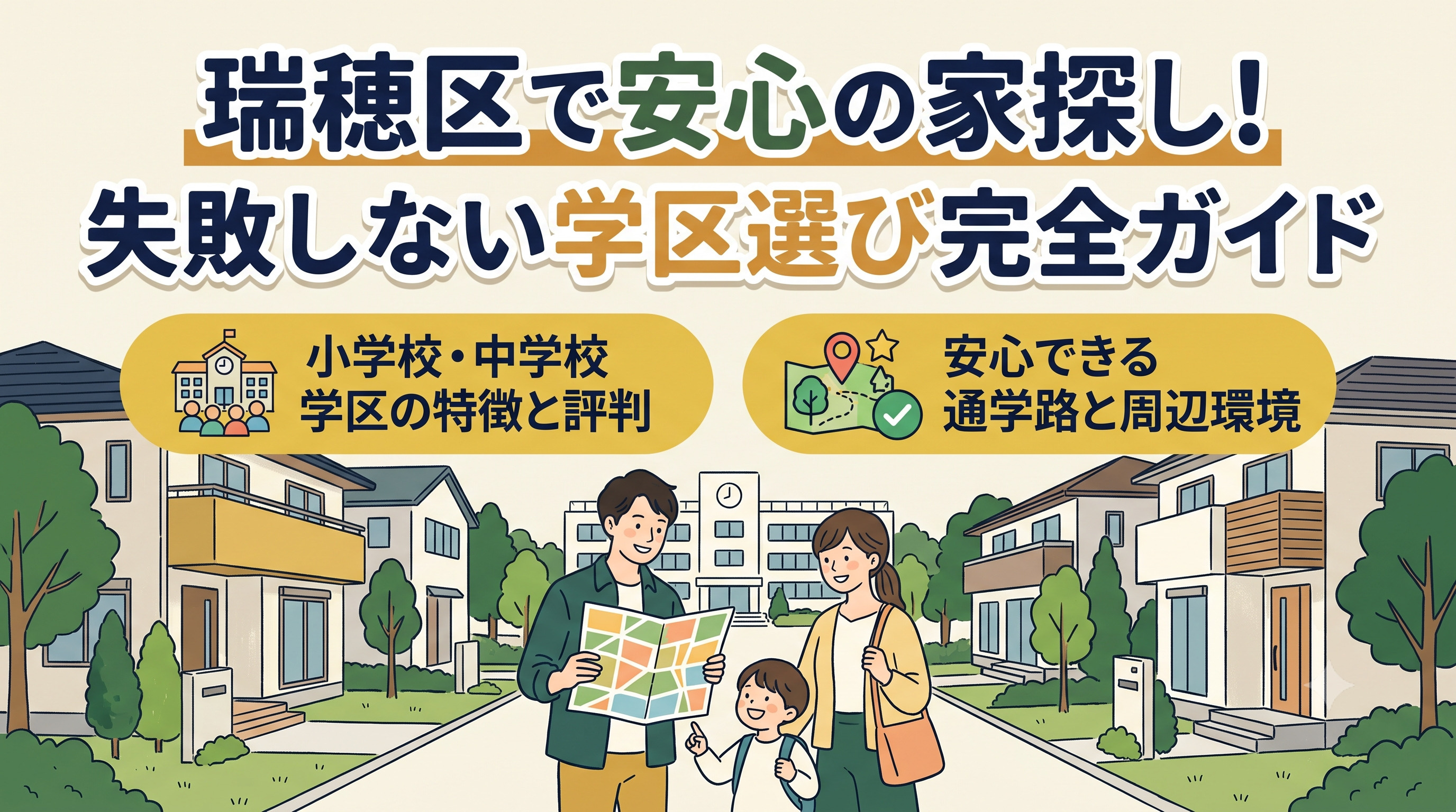 瑞穂区で新築一戸建て探しをする前に確認したい小学校中学校学区情報とは?子育てファミリー向けの安心できる選び方ガイドの画像