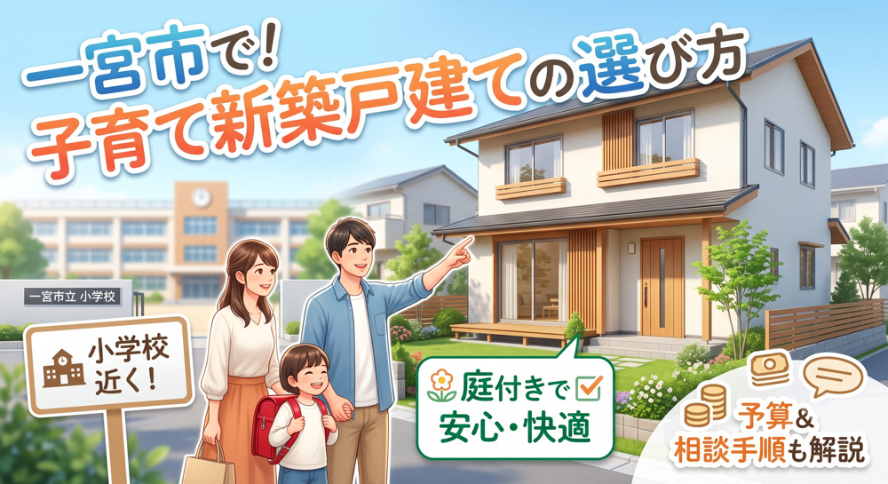 一宮市で探す新築一戸建ての選び方！小学校近くで庭付き子育て住宅の魅力を解説の画像