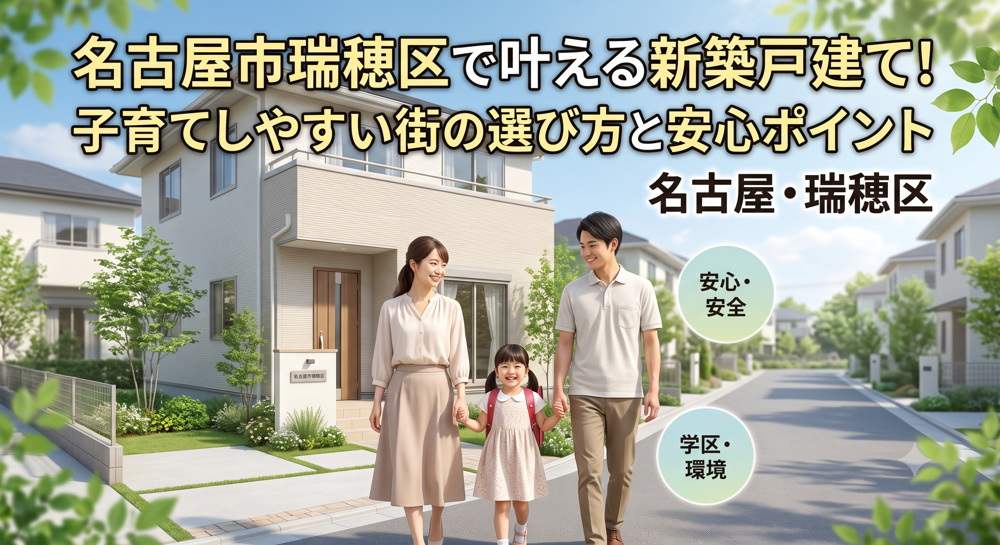 名古屋市瑞穂区で叶える新築戸建て！子育てしやすい街の選び方と安心ポイントの画像