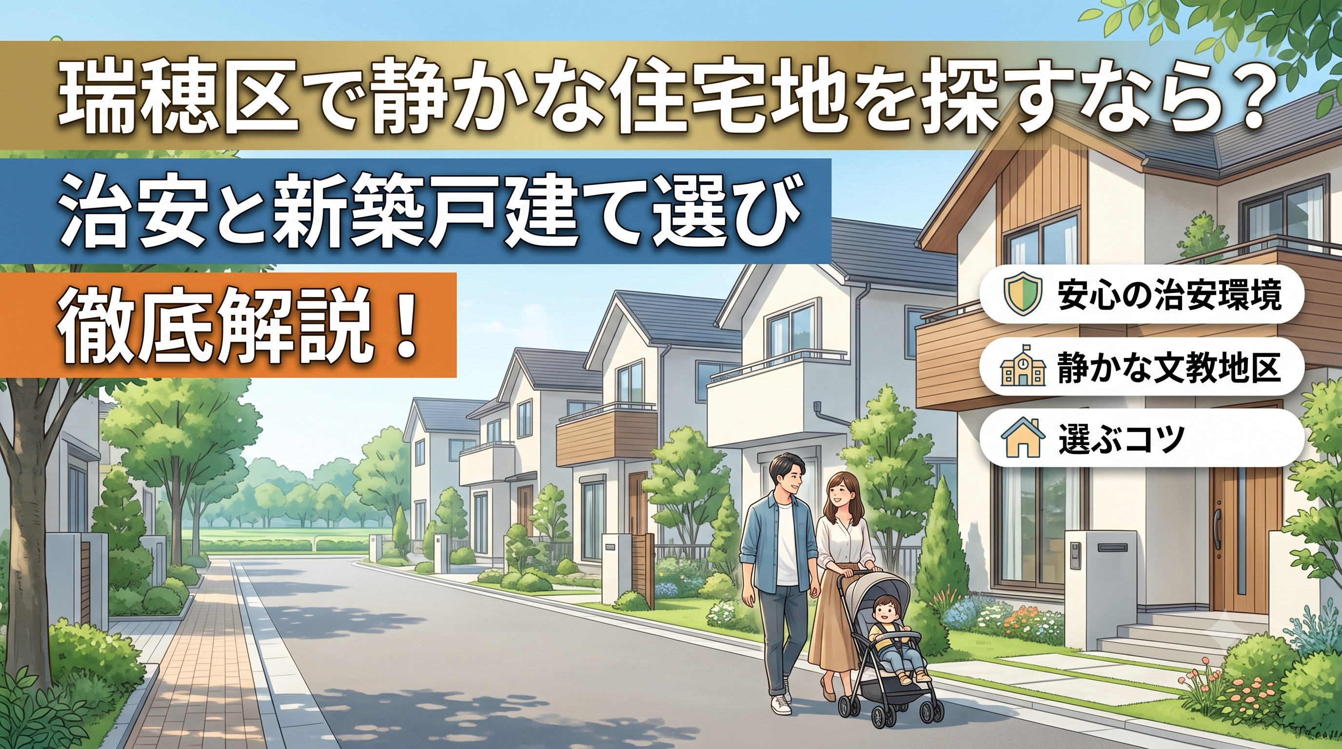 瑞穂区で静かな住宅地を探すなら？治安と新築戸建て選びのポイントを解説の画像
