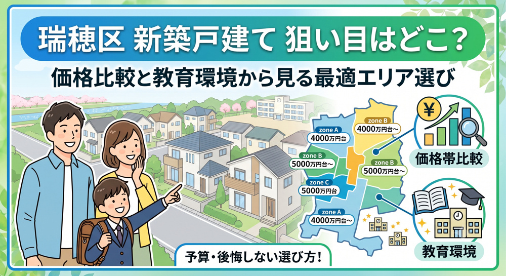 瑞穂区で新築戸建てを探すならどこが狙い目？価格帯比較と教育環境から見る最適エリア選びの画像