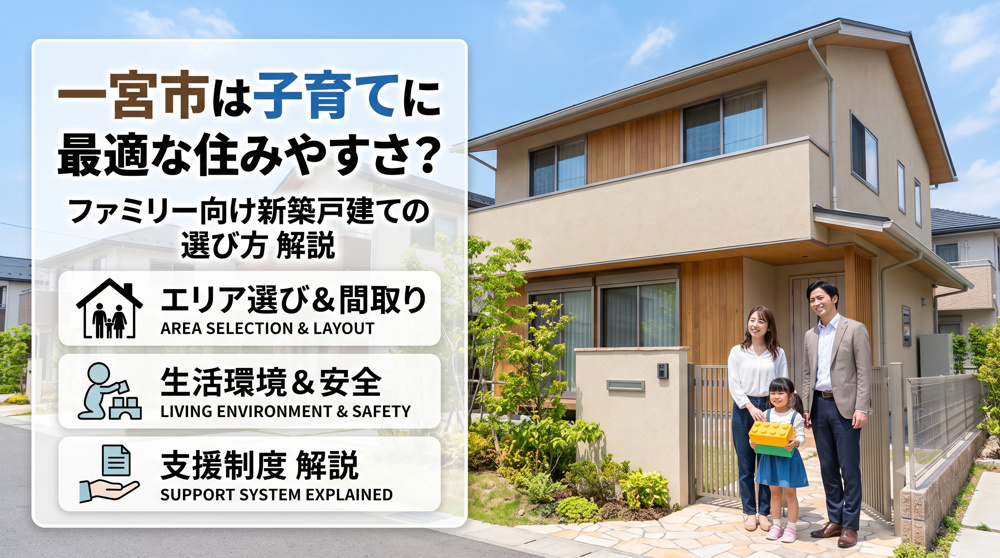 一宮市は子育てに最適な住みやすさ？ファミリー向け新築戸建ての選び方を解説の画像