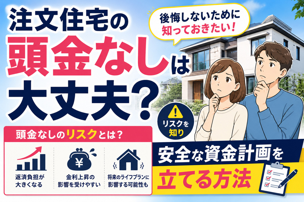 注文住宅の頭金なしは大丈夫？リスクを知り安全な資金計画を立てる方法の画像