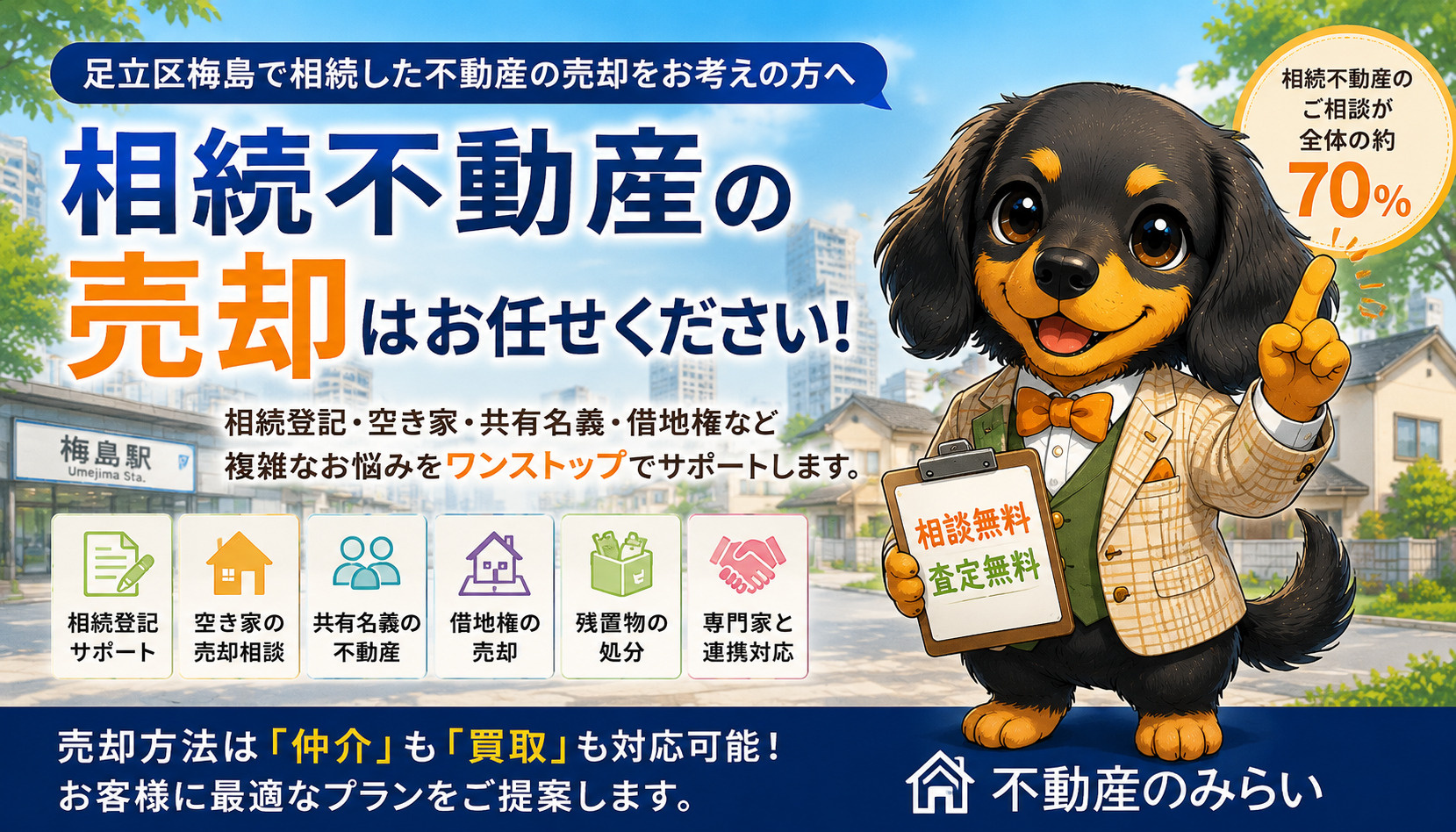 【足立区梅島】相続不動産売却で失敗しない方法｜実家・空き家・共有名義も徹底解説の画像