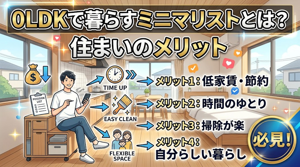 0LDKで暮らすミニマリストとは？住まいのメリットの画像