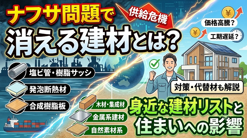 ナフサ問題で消える建材とは？身近な建材リストと住まいへの影響の画像
