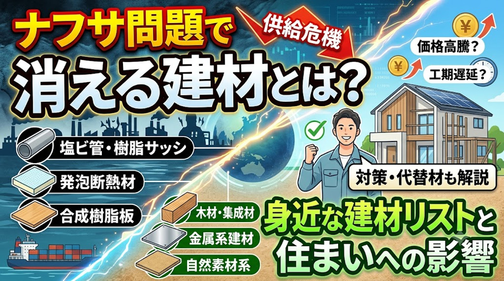 ナフサ問題で消える建材とは？身近な建材リストと住まいへの影響の画像