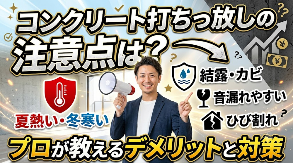 コンクリート打ちっ放しの注意点は？デメリットと対策を知り失敗を防ぐの画像