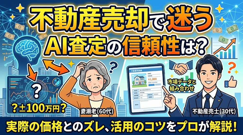 不動産売却で迷うAI査定の信頼性は？不動産の価格判断にAI査定をどう活かすか解説の画像
