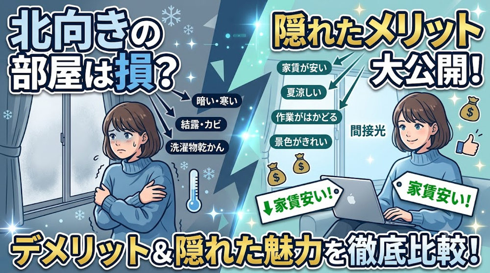 北向きの部屋は本当に損なのか？忙しい人ほど見逃せないメリットを解説の画像