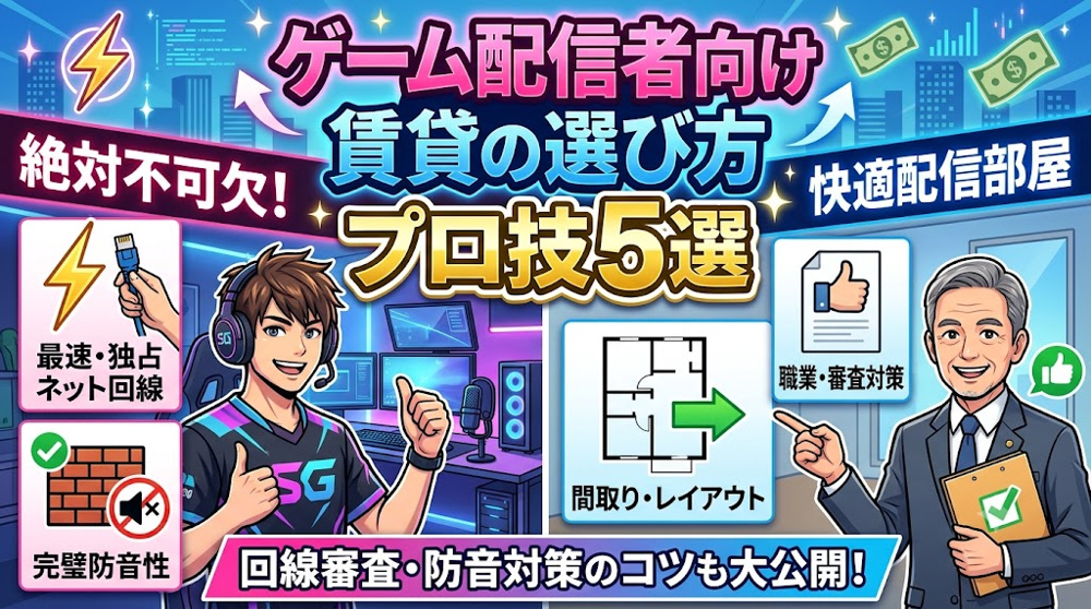 ゲーム配信者向け賃貸の選び方とは？向け物件で静音とネット環境を両立するコツの画像