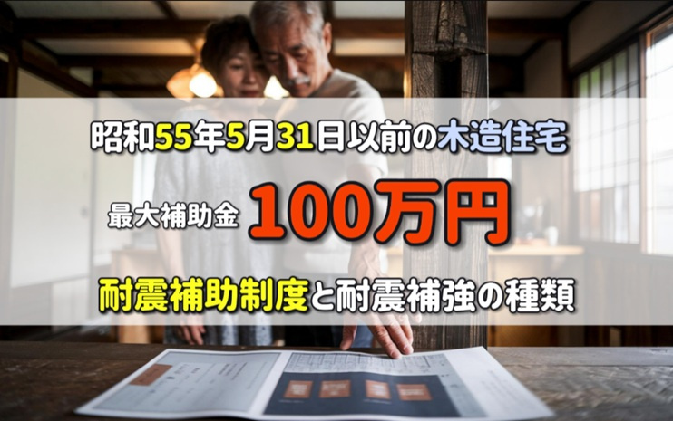 最大補助金【100万円】！旧耐震の木造住宅は危険？耐震補助制度と耐震補強の種類水回りと同時に工事した場合の補助金額も解説の画像