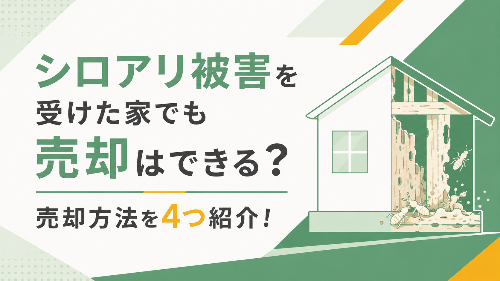 シロアリ被害を受けた家でも売却はできる？売却方法を4つ紹介！の画像