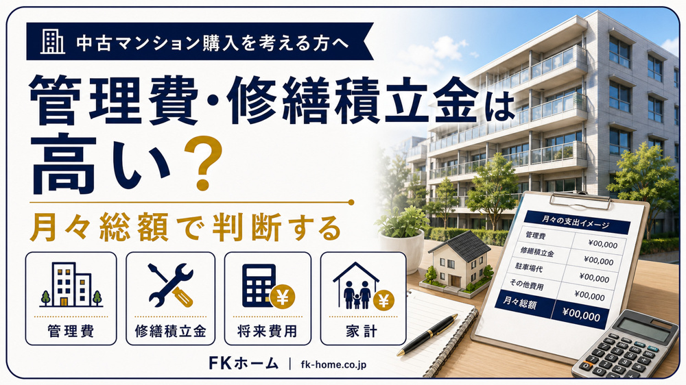 中古マンション購入で「管理費・修繕積立金」が高い物件は避けるべき？月々支払いと将来費用の確認ポイントの画像