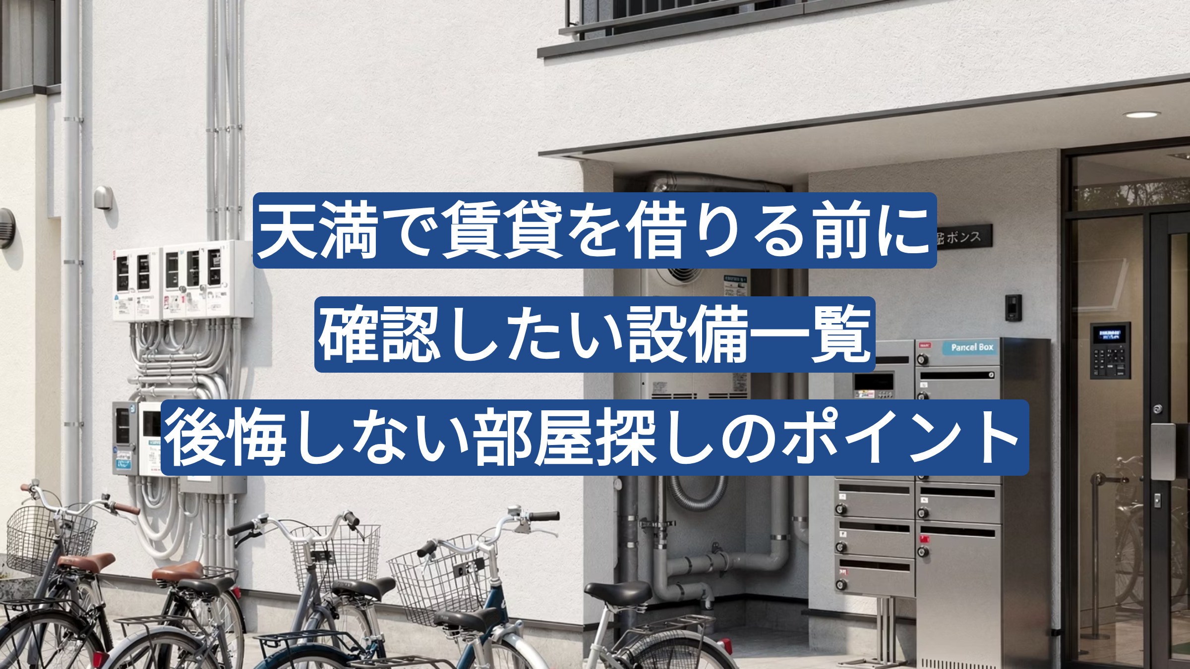 天満で賃貸を借りる前に確認したい設備一覧｜後悔しない部屋探しのポイントの画像