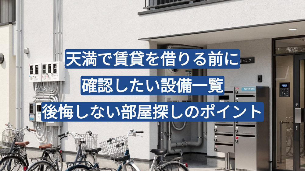 天満で賃貸を借りる前に確認したい設備一覧｜後悔しない部屋探しのポイントの画像