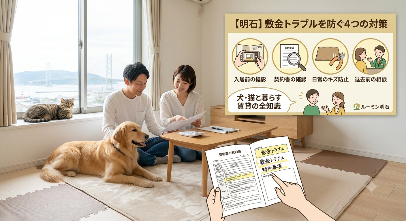 明石市で犬・猫と暮らす！賃貸の退去時に「敷金トラブル」を防ぐための知識の画像