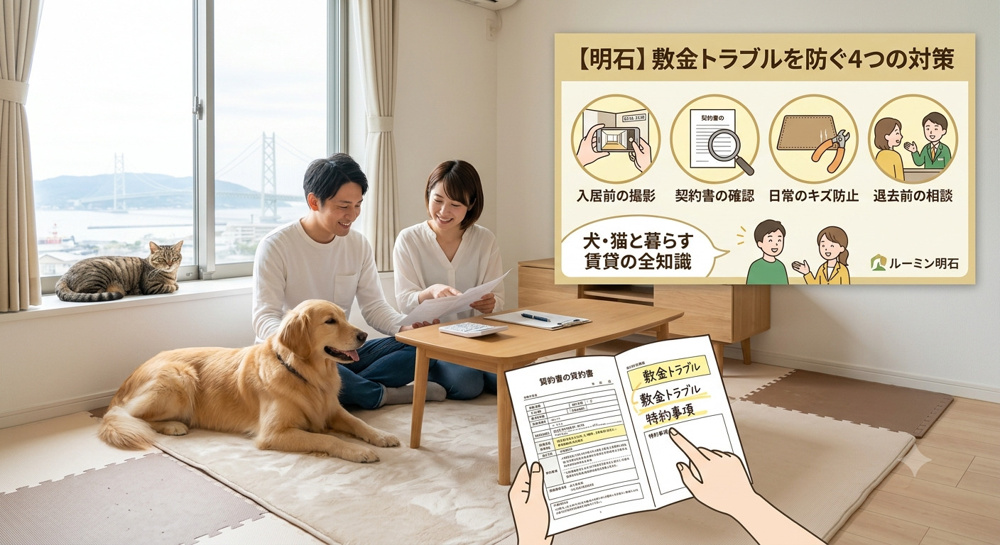 明石市で犬・猫と暮らす！賃貸の退去時に「敷金トラブル」を防ぐための知識の画像