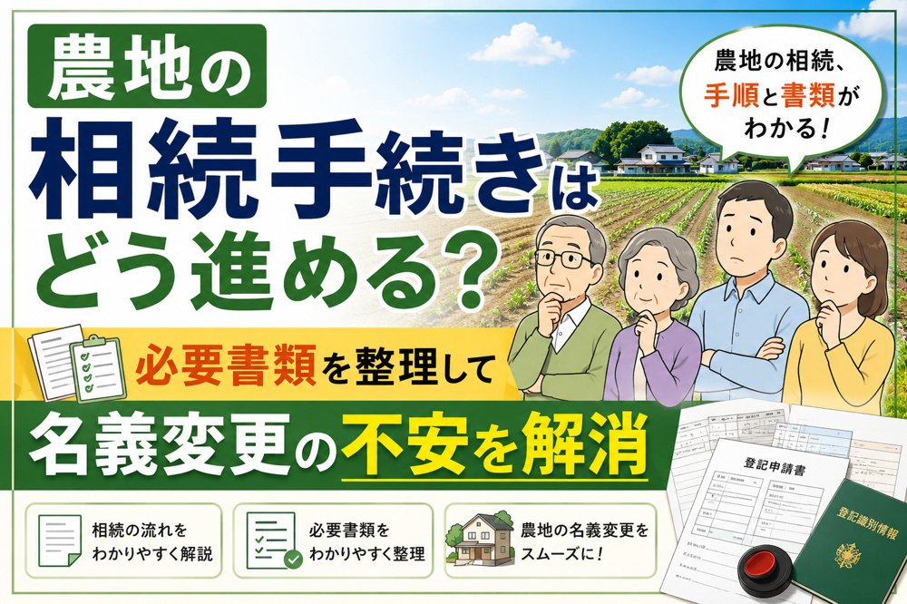 農地の相続手続きはどう進める？必要書類を整理して名義変更の不安を解消の画像
