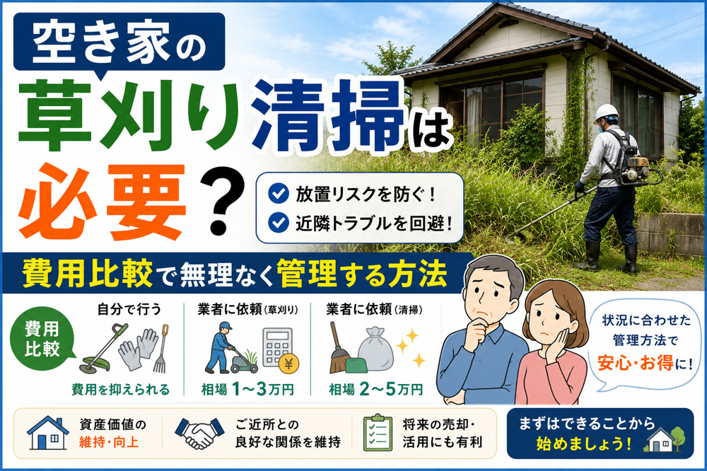 空き家の草刈り清掃は必要？費用比較で無理なく管理する方法の画像