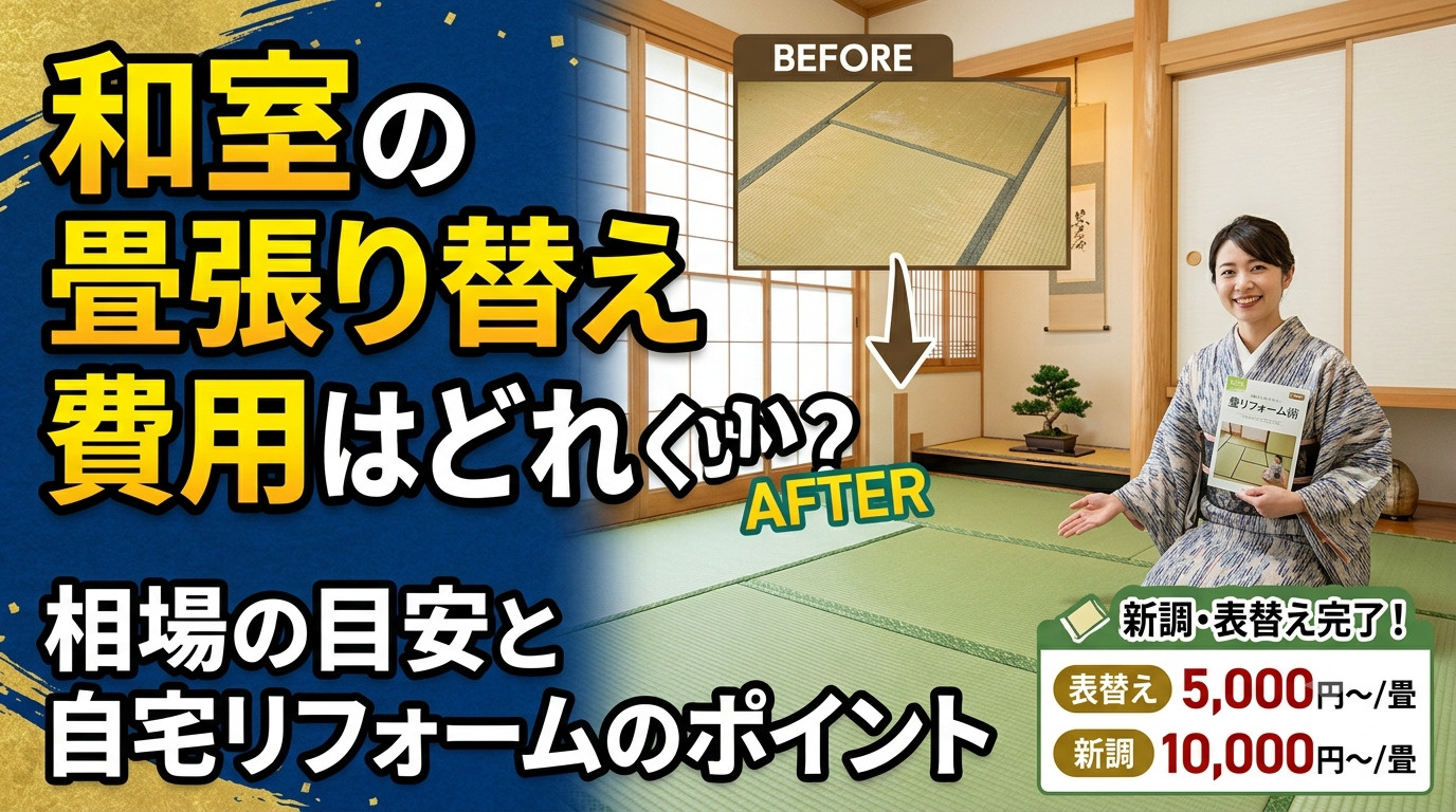和室の畳張り替え費用はどれくらい？相場の目安と自宅リフォームのポイントの画像