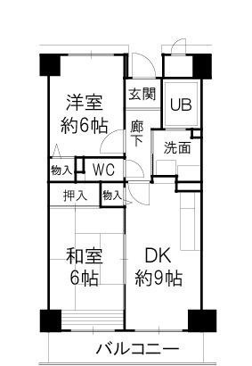 アメニティ西脆502 間取り図