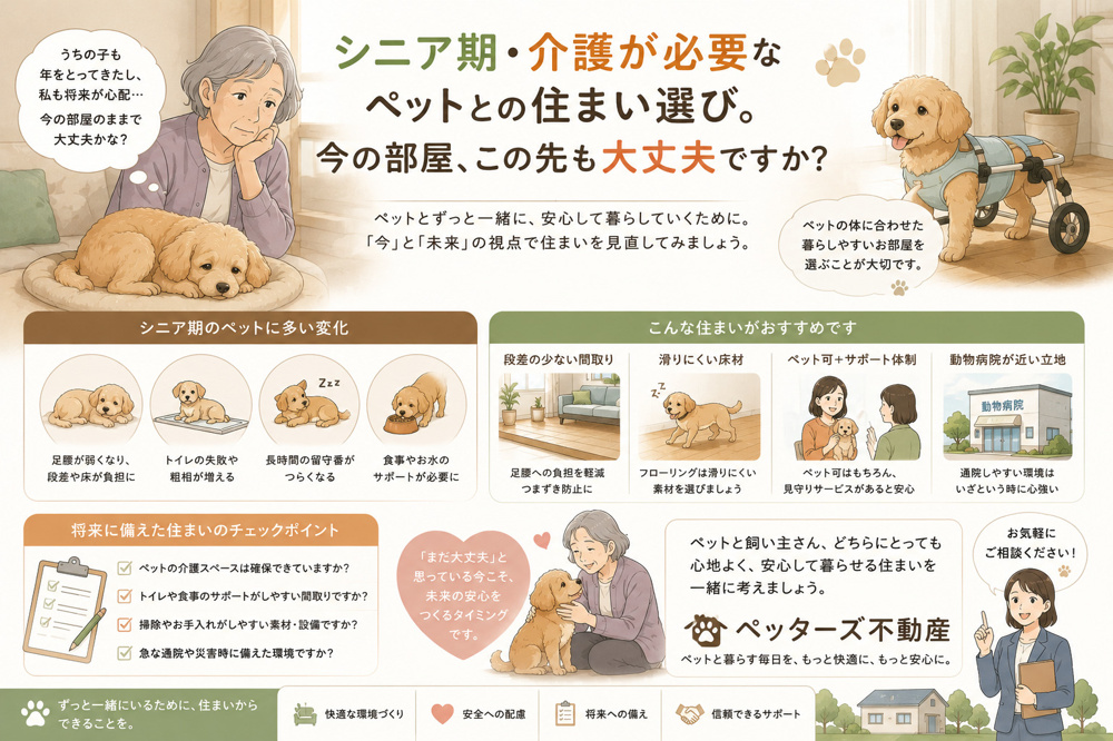 シニア期・介護が必要なペットとの住まい選び。今の部屋、この先も大丈夫ですか？の画像